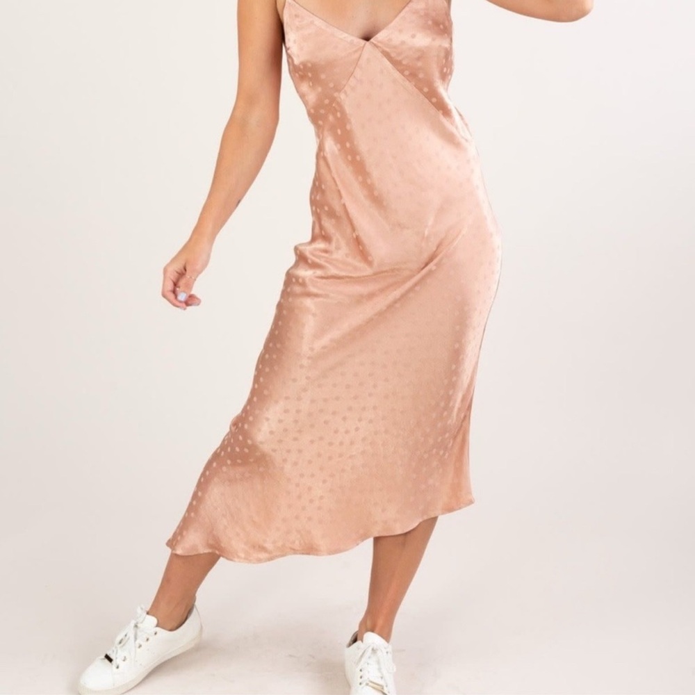 Love Stitch Asymmetrical Dusty Pink Dress
